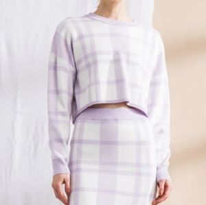 Lena Lavender and White Plaid Sweater